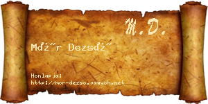 Mór Dezső névjegykártya
