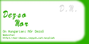 dezso mor business card