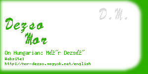 dezso mor business card